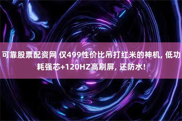可靠股票配资网 仅499性价比吊打红米的神机, 低功耗强芯+120HZ高刷屏, 还防水!